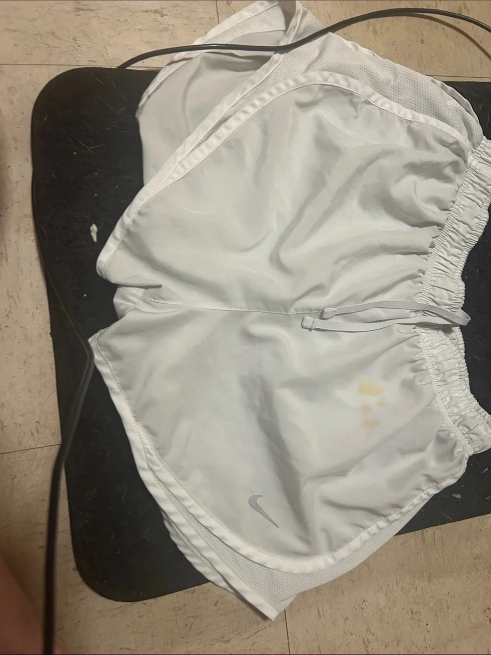 Nike White Women's Running Shorts with Swoosh
